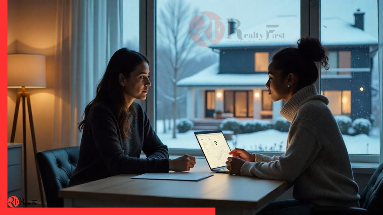 Family comparing home and property loan options for real estate in India
