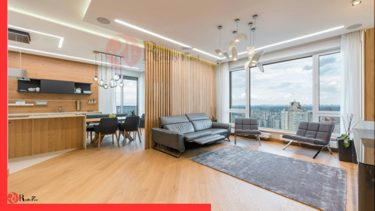 Interior of a modern luxury home in India with smart features and aspirational design.