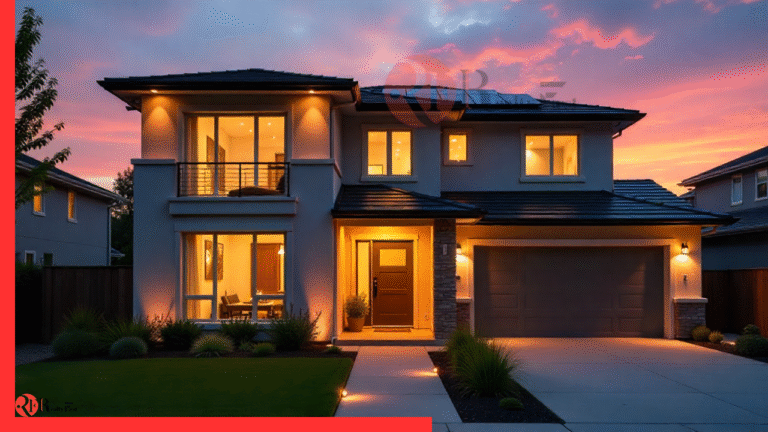 Modern smart home with IoT devices and automation controls