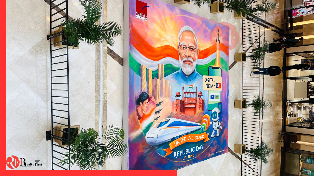 Read more about the article Ambience Mall Gurugram Turns Patriotic with ‘United We Stand’ Live Rangoli
