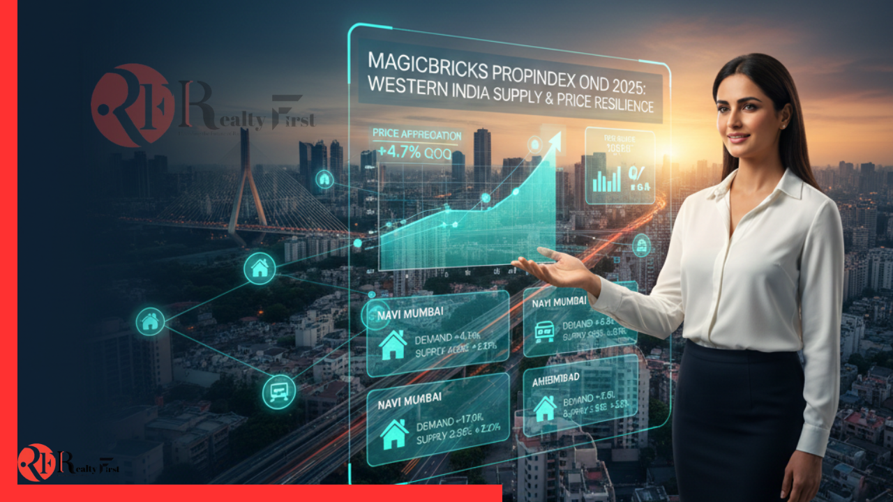 Read more about the article Western India Housing Markets End 2025 with Supply Momentum and Price Resilience: Magicbricks PropIndex