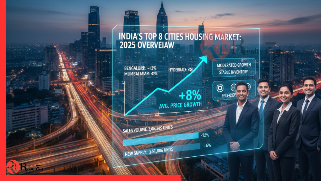 Read more about the article Housing Price Growth in India’s Top 8 Cities Slows to 6% in 2025: PropTiger
