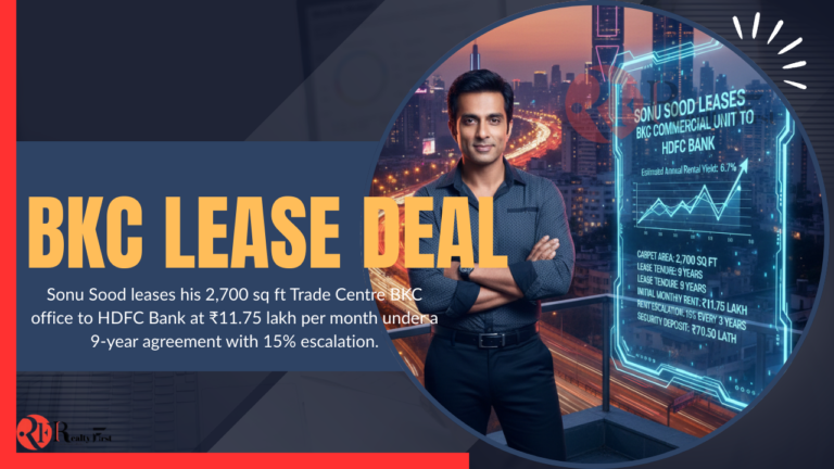 Sonu Sood Leases BKC Commercial Property to HDFC Bank
