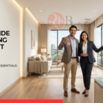 Best localities for first-time buyers showing a young couple outside their new home in a well-connected residential neighbourhood