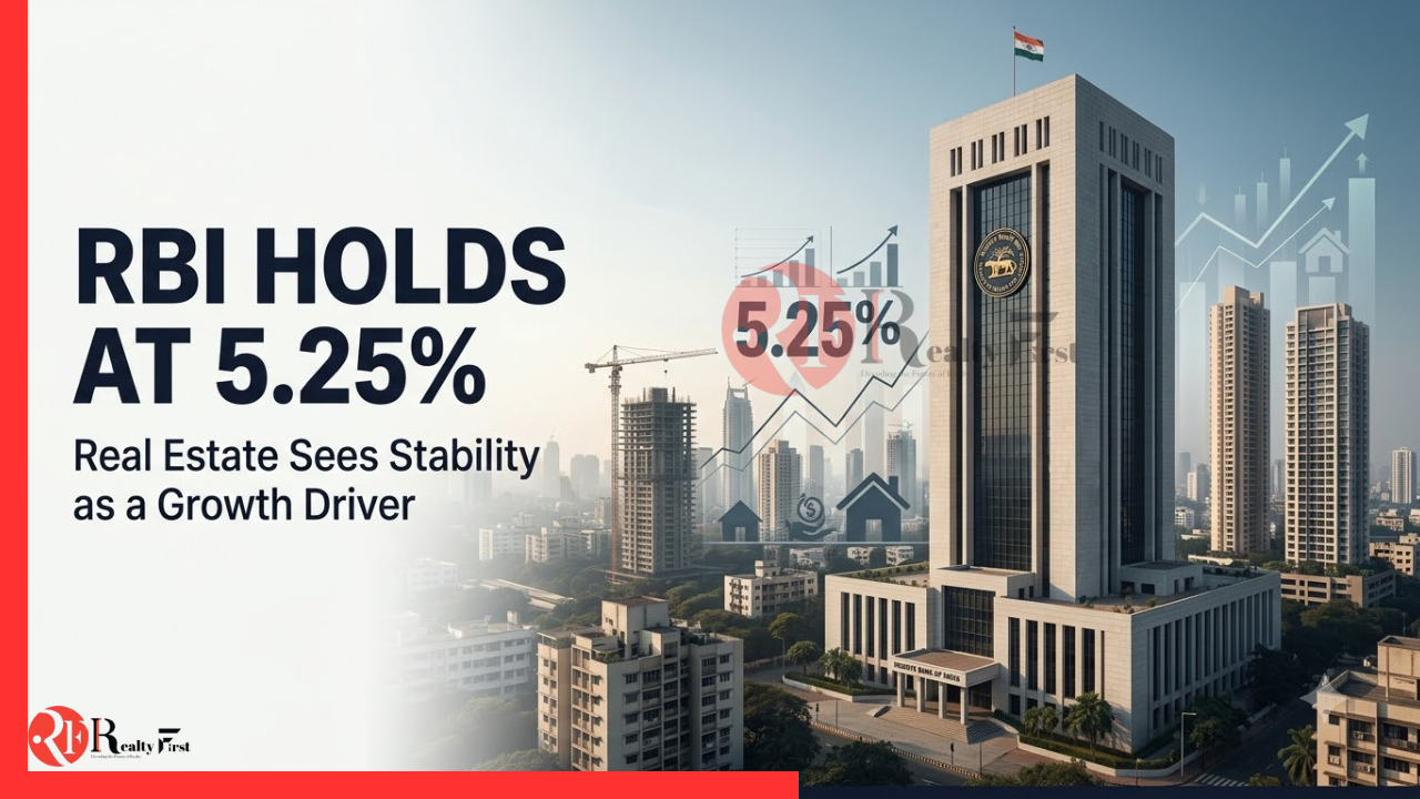 Read more about the article RBI Holds Repo Rate at 5.25%; Realty Industry Sees Stability as Support for Housing Demand