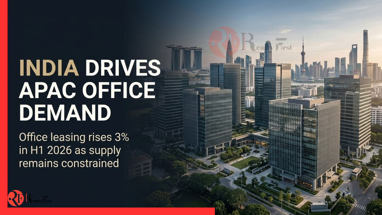 Read more about the article APAC Office Demand Rises 3% to 4.6 Million Sq M in H1 2026; India Accounts for Over Two-Thirds
